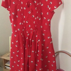 Cute red dress with sheep on it